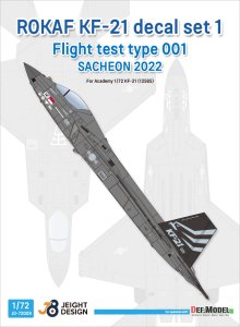 画像1: DEF.MODEL[JD72009]1/72 現用 韓国空軍 KF-21ボラメ用デカールセット＃1 試作001号機 サチョン基地2022(アカデミー用) (1)