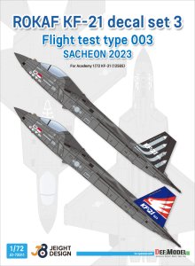 画像1: DEF.MODEL[JD72011]1/72 現用 韓国空軍 KF-21ボラメ用デカールセット＃3 試作003号機 サチョン基地2023(アカデミー用) (1)