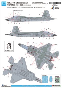 画像3: DEF.MODEL[JD72012]1/72 現用 韓国空軍 KF-21ボラメ用デカールセット＃4 試作005号機 サチョン基地2023(アカデミー用)