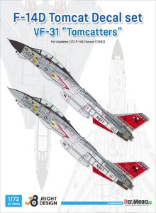 画像1: DEF.MODEL[JD72013]1/72 現用 アメリカ海軍 F-14Dトムキャットデカールセット VF-31トムキャッターズ(アカデミー用) (1)