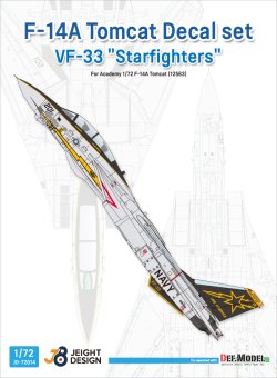画像1: DEF.MODEL[JD72014]1/72 現用 アメリカ海軍艦上戦闘機F-14Aデカールセット VF-33スターファイターズ(アカデミー用)
