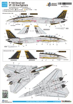画像3: DEF.MODEL[JD72014]1/72 現用 アメリカ海軍艦上戦闘機F-14Aデカールセット VF-33スターファイターズ(アカデミー用)