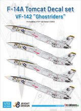 DEF.MODEL[JD72015]1/72 現用 アメリカ海軍艦上戦闘機F-14Aデカールセット VF-142ゴーストライダーズ(アカデミー用)