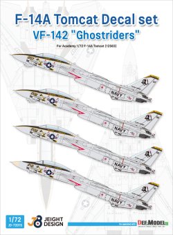 画像1: DEF.MODEL[JD72015]1/72 現用 アメリカ海軍艦上戦闘機F-14Aデカールセット VF-142ゴーストライダーズ(アカデミー用)