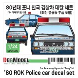 DEF.MODEL[DD24003]1/24 1980年代 韓国　ヒュンダイ・ポニー パトカー仕様改造セット(デカール付)