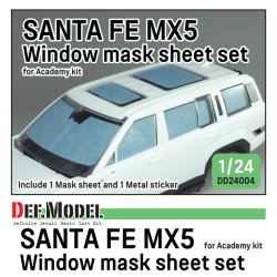 画像1: DEF.MODEL[DD24004]1/24 現用 ヒョンデ サンタフェMX5用ウインドウマスクシート/ロゴメタルステッカーセット(アカデミー用)
