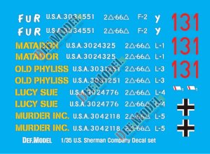 画像1: DEF.MODEL[DD35007]1/35 WWII米 M4シャーマンデカールセット (1)