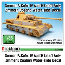 画像1: DEF.MODEL[DD35013]1/35 WWII 独IV号戦車H型後期型/J型初期型ツメリットコーティングデカールセット(アカデミー用)