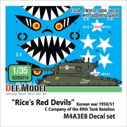 画像1: DEF.MODEL[DD35014]1/35 朝鮮戦争 米 米陸軍M4A3E8用「レッドデビル」デカールセット(各社1/35M4A3E8用)