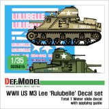 DEF.MODEL[DD35015]1/35 WWII 米 M3リー中戦車「ルル・ベル号」デカールセット（各社1/35 M3中戦車対応）