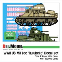 DEF.MODEL[DD35015]1/35 WWII 米 M3リー中戦車「ルル・ベル号」デカールセット（各社1/35 M3中戦車対応）