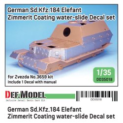 画像1: DEF.MODEL[DD35018]1/35 WWIIドイツ駆逐戦車エレファント用ツィメリットコーティングデカールセット(ズベズダ用)