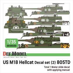 画像1: DEF.MODEL[DD35020]1/35 WWII アメリカ陸軍M18ヘルキャット用デカール2 第3軍第805戦車駆逐大隊