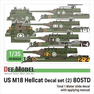 画像1: DEF.MODEL[DD35020]1/35 WWII アメリカ陸軍M18ヘルキャット用デカール2 第3軍第805戦車駆逐大隊 (1)