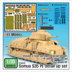 画像1: DEF.MODEL[DE35013]1/35ソミュアS35 エッチングディテールアップセット ( 1/35 タミヤ　ソミュア S35用) (1)