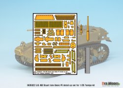 画像2: DEF.MODEL[DE35022]1/35 WWII米 M3軽戦車後期型 エッチング基本セット(タミヤ用)