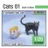 画像1: DEF.MODEL[DF20008]1/20 ジオラマアクセサリー 猫セット「ドドとナナ」 (1)