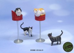 画像4: DEF.MODEL[DF20008]1/20 ジオラマアクセサリー 猫セット「ドドとナナ」