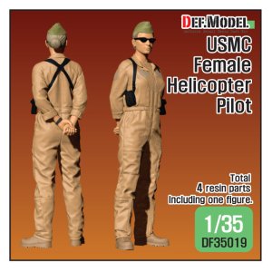 画像1: DEF.MODEL[DF35019]1/35 現用 米海兵隊 USMC ヘリコプターパイロット 女性モデル(立像) (1)