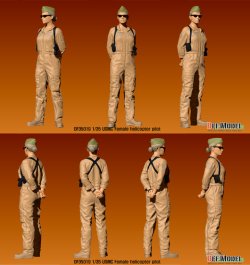 画像2: DEF.MODEL[DF35019]1/35 現用 米海兵隊 USMC ヘリコプターパイロット 女性モデル(立像)
