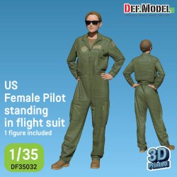 画像1: DEF.MODEL[DF35032]1/35 現用 アメリカ フライトスーツ着用の女性パイロット