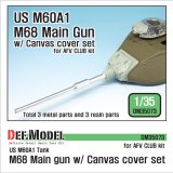 DEF.MODEL[DM35073]1/35 現用米 M68 105mm砲金属砲身(M60A1用)防盾カバー付き(AFVクラブ用)