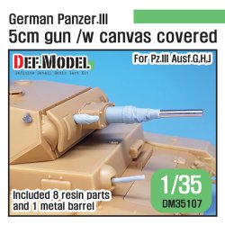 画像1: DEF.MODEL[DM35107]1/35 WWII ドイツ陸軍III号戦車G/H/J型5cm砲用キャンバスカバーセット(各社1/35III号戦車G/H/J型対応)