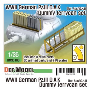 画像1: DEF.MODEL[DM35108]1/35 WWII ドイツ陸軍III号戦車アフリカ軍団ジェリ缶セット(各社1/35III号戦車用) (1)
