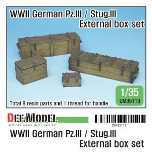 画像1: DEF.MODEL[DM35113]1/35 WWII ドイツ陸軍III豪戦車/III号突撃砲用木製外箱セット(各社キット対応) (1)