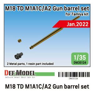 画像1: DEF.MODEL[DM35124]1/35 WWII アメリカ陸軍駆逐戦車M18ヘルキャット 76mm砲M1A1C/A2真ちゅう製砲身セット(タミヤ用) (1)