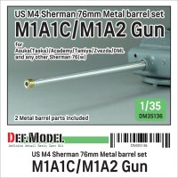 DEF.MODEL[DM35136]1/35 WWII アメリカ M4シャーマン76(W) 76mm M1A1C/M1A2砲 金属砲身(各社用)