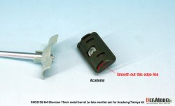 画像11: DEF.MODEL[DM35138]1/35 WWII アメリカ M4シャーマン 75mm M3砲 金属砲身/後期型防盾セット(タミヤ/アカデミー用)