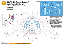 画像6: DEF.MODEL[DS144001]1/144 現用 アメリカ空軍 B-2Aスピリット爆撃機用 RAMパネルマスクシートセット(アカデミー用)