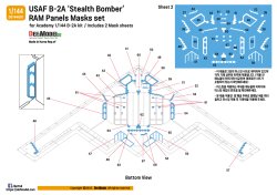 画像7: DEF.MODEL[DS144001]1/144 現用 アメリカ空軍 B-2Aスピリット爆撃機用 RAMパネルマスクシートセット(アカデミー用)