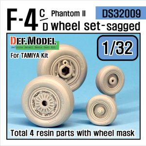 画像1: DEF.MODEL[DS32009]1/32 F-4C/DファントムII 自重変形タイヤセット(タミヤ用) (1)