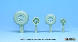 画像2: DEF.MODEL[DS48014]1/48 WWII 米 米陸軍戦闘機 P-38E/Fライトニング用ホイールセット(タミヤ用)