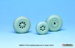 画像5: DEF.MODEL[DS48014]1/48 WWII 米 米陸軍戦闘機 P-38E/Fライトニング用ホイールセット(タミヤ用)