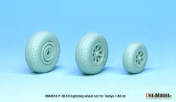 画像6: DEF.MODEL[DS48014]1/48 WWII 米 米陸軍戦闘機 P-38E/Fライトニング用ホイールセット(タミヤ用)