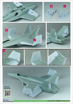 画像3: DEF.MODEL[DS72003]1/72 現用 アメリカ海軍 F/A-18E/Fスーパーホーネット 折り畳み主翼セット(アカデミー用)