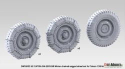 画像2: DEF.MODEL[DW16002]1/16 WII アメリカ 1/4トン 4x4 G503 MBユーティリティトラック スノーチェーン付自重変形タイヤセット(タコム用)