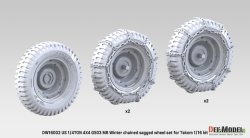 画像4: DEF.MODEL[DW16002]1/16 WII アメリカ 1/4トン 4x4 G503 MBユーティリティトラック スノーチェーン付自重変形タイヤセット(タコム用)