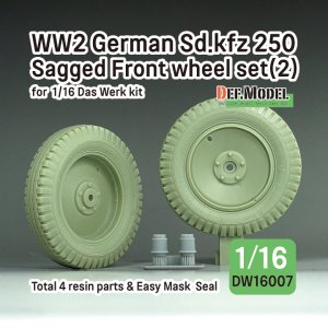 画像1: DEF.MODEL[DW16007]1/16 WWII ドイツ Sd.Kfz.250装甲ハーフトラック 自重変形タイヤセット＃2(ダスヴェルク用) (1)
