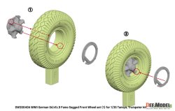 画像6: DEF.MODEL[DW30040A]1/35 WWII ドイツ Sd.Kfz.9 18トンハーフトラックFAMO 自重変形タイヤセット(1) コンチネンタル製タイヤ(タミヤ/トランペッター用)