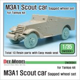 DEF.MODEL[DW30041]1/35 WWII 米 M3A1スカウトカー 自重変形タイヤセット(タミヤ用)