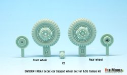 画像2: DEF.MODEL[DW30041]1/35 WWII 米 M3A1スカウトカー 自重変形タイヤセット(タミヤ用)