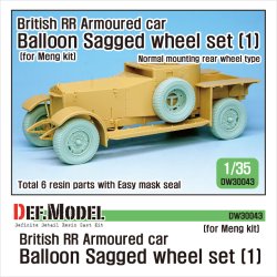 画像1: DEF.MODEL[DW30043]1/35 WWI 英 イギリスRR装甲車用初期型バルーンタイヤセット(モンモデル用）