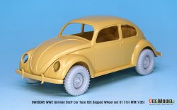 画像3: DEF.MODEL[DW30045]1/35 WWII 独 ドイツスタッフカー タイプ82E用ホイールセット01ワイド型(RFM用)