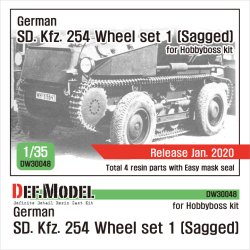 画像1: DEF.MODEL[DW30048]1/35 WWII独 ドイツ陸軍装輪装軌併用装甲車SD.kfz.254用タイヤセット(1)接地仕様(ホビーボス用)
