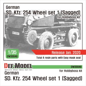 画像1: DEF.MODEL[DW30048]1/35 WWII独 ドイツ陸軍装輪装軌併用装甲車SD.kfz.254用タイヤセット(1)接地仕様(ホビーボス用) (1)