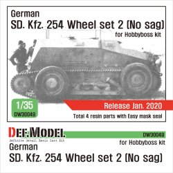 画像1: DEF.MODEL[DW30049]1/35 WWII独 ドイツ陸軍装輪装軌併用装甲車SD.kfz.254用タイヤセット(2)引き揚げ仕様(ホビーボス用)